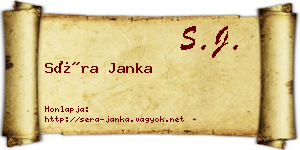 Séra Janka névjegykártya